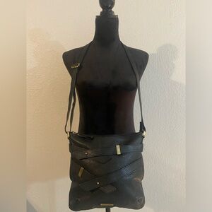 Naturalizer Genuine Leather Crossbody - Black & Gold